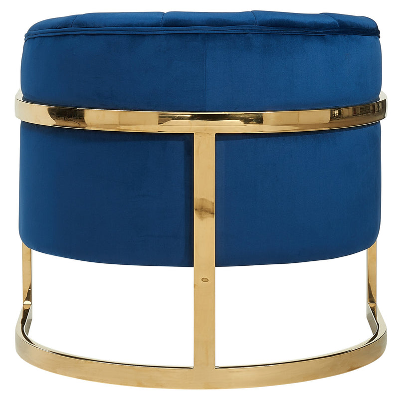 Blue Velvet Chair with Gold Feet - Furniture Warehouse Brampton