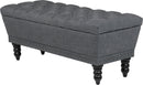 Jenny Grey Tufted Storage Upholstered Ottoman - Furniture Warehouse Brampton