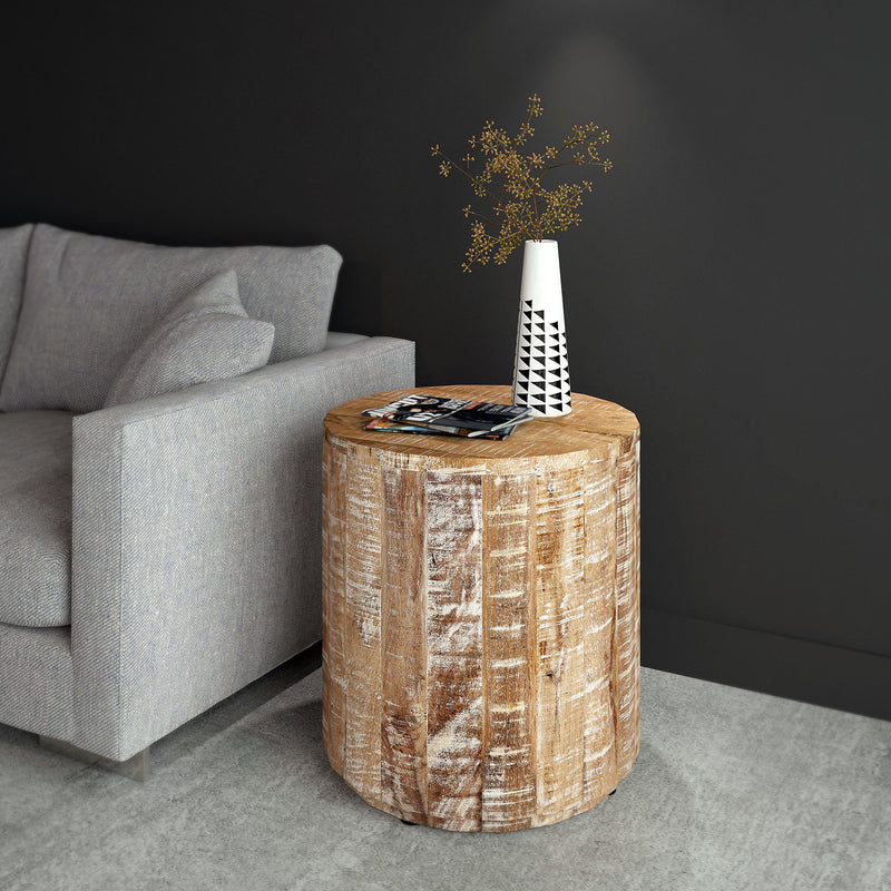 Eva Accent Table in Distressed Natural - sydneysfurniture
