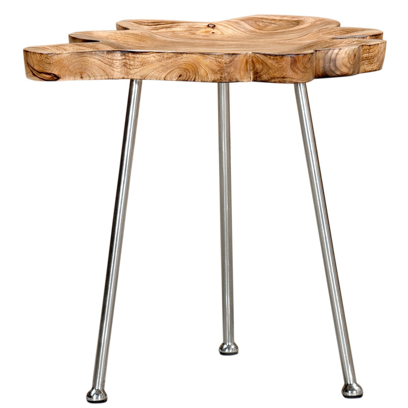 Paris Accent Table in Natural with Chrome Legs - sydneysfurniture