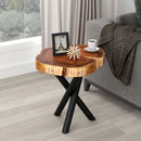 Shlok Accent Table in Natural with Black Legs - sydneysfurniture