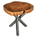 Shlok Accent Table in Natural with Chrome Legs - sydneysfurniture
