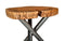 Shlok Accent Table in Natural with Chrome Legs - sydneysfurniture