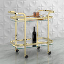 Prime 2-Tier Bar Cart in Brass