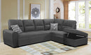 Grey Sectional Sleeper | Couch with Pull out bed | L-Shape sofa bed
