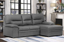 6812 Sleeper Sectional With Storage Chaise Facing Right (Grey)