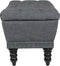 Jenny Grey Tufted Storage Upholstered Ottoman - Furniture Warehouse Brampton