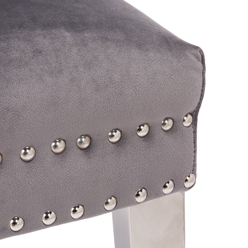 Lionhead Knocker Chair Velvet Grey