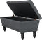 Jenny Grey Tufted Storage Upholstered Ottoman - Furniture Warehouse Brampton