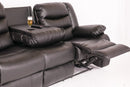 Recliner Leather Sofa with Drink Tray  - Furniture Warehouse Brampton