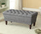 Jenny Grey Tufted Storage Upholstered Ottoman - Furniture Warehouse Brampton