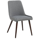 [ Amy Side Chair, set of 2, in Dark Grey & Walnut Legs ] - Custom Furniture Manufacturer Brampton, Toronto, Vaughan, Mississauga, Ontario, Oakville, Hamilton