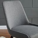 [ Amy Side Chair, set of 2, in Dark Grey & Walnut Legs ] - Custom Furniture Manufacturer Brampton, Toronto, Vaughan, Mississauga, Ontario, Oakville, Hamilton