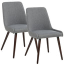 [ Amy Side Chair, set of 2, in Dark Grey & Walnut Legs ] - Custom Furniture Manufacturer Brampton, Toronto, Vaughan, Mississauga, Ontario, Oakville, Hamilton