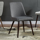 [ Amy Side Chair, set of 2, in Dark Grey & Walnut Legs ] - Custom Furniture Manufacturer Brampton, Toronto, Vaughan, Mississauga, Ontario, Oakville, Hamilton
