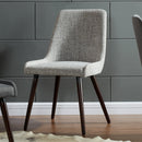 [ Amy Side Chair, set of 2, in Light Grey & Walnut Legs ] - Custom Furniture Manufacturer Brampton, Toronto, Vaughan, Mississauga, Ontario, Oakville, Hamilton