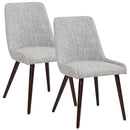 [ Amy Side Chair, set of 2, in Light Grey & Walnut Legs ] - Custom Furniture Manufacturer Brampton, Toronto, Vaughan, Mississauga, Ontario, Oakville, Hamilton