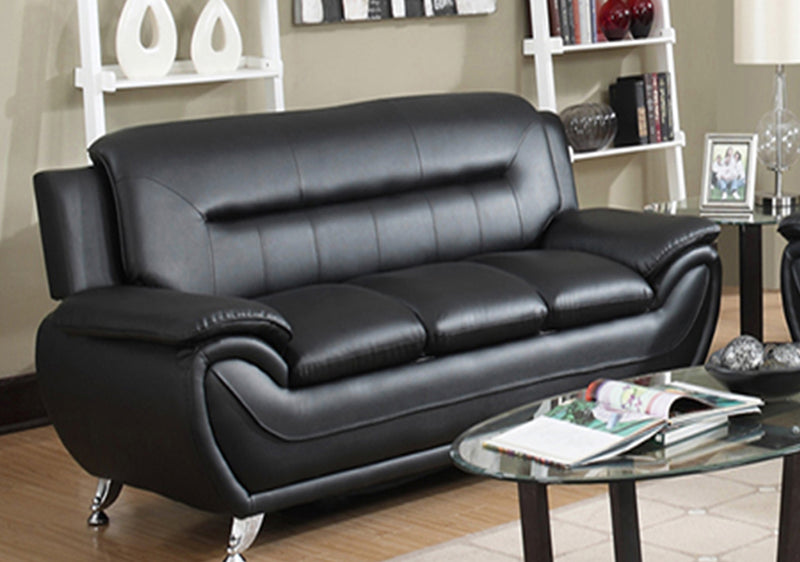 Speedy Contemporary Black Sofa, Loveseat and Chair Combo