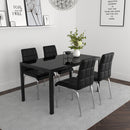 [ County/Solar 5pc Dining Set, Black ] - Custom Furniture Manufacturer Brampton, Toronto, Vaughan, Mississauga, Ontario, Oakville, Hamilton