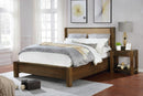 [ Dominic Upholstered Platform Bed in Walnut ] - Custom Furniture Manufacturer Brampton, Toronto, Vaughan, Mississauga, Ontario, Oakville, Hamilton