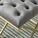 [ Dora Bench in Grey & Gold ] - Custom Furniture Manufacturer Brampton, Toronto, Vaughan, Mississauga, Ontario, Oakville, Hamilton