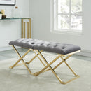[ Dora Bench in Grey & Gold ] - Custom Furniture Manufacturer Brampton, Toronto, Vaughan, Mississauga, Ontario, Oakville, Hamilton
