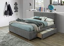 [ Emily Platform Bed W/Drawers in Light Grey ] - Custom Furniture Manufacturer Brampton, Toronto, Vaughan, Mississauga, Ontario, Oakville, Hamilton
