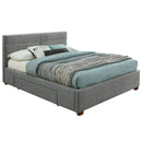 [ Emily Platform Bed W/Drawers in Light Grey ] - Custom Furniture Manufacturer Brampton, Toronto, Vaughan, Mississauga, Ontario, Oakville, Hamilton