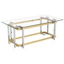 [ Flora Rectangular Coffee Table in Silver and Gold ] - Custom Furniture Manufacturer Brampton, Toronto, Vaughan, Mississauga, Ontario, Oakville, Hamilton