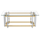 [ Flora Rectangular Coffee Table in Silver and Gold ] - Custom Furniture Manufacturer Brampton, Toronto, Vaughan, Mississauga, Ontario, Oakville, Hamilton
