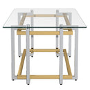[ Flora Rectangular Coffee Table in Silver and Gold ] - Custom Furniture Manufacturer Brampton, Toronto, Vaughan, Mississauga, Ontario, Oakville, Hamilton