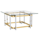 [ Flora Square Coffee Table in Silver and Gold ] - Custom Furniture Manufacturer Brampton, Toronto, Vaughan, Mississauga, Ontario, Oakville, Hamilton