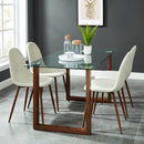 [ Fran/Avi 5pc Dining Set, Walnut/Beige ] - Custom Furniture Manufacturer Brampton, Toronto, Vaughan, Mississauga, Ontario, Oakville, Hamilton