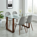 [ Fran/Avi 5pc Dining Set, Walnut/Grey ] - Custom Furniture Manufacturer Brampton, Toronto, Vaughan, Mississauga, Ontario, Oakville, Hamilton