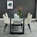 [ Fran/Kai 5pc Dining Set, Black/Beige ] - Custom Furniture Manufacturer Brampton, Toronto, Vaughan, Mississauga, Ontario, Oakville, Hamilton
