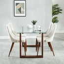 [ Fran/Nora 5pc Dining Set, Walnut/Beige ] - Custom Furniture Manufacturer Brampton, Toronto, Vaughan, Mississauga, Ontario, Oakville, Hamilton
