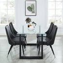 [ Fran/Silvia 5pc Dining Set, Black/Grey ] - Custom Furniture Manufacturer Brampton, Toronto, Vaughan, Mississauga, Ontario, Oakville, Hamilton