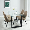 [ Fran/Silvia 5pc Dining Set, Black/Taupe ] - Custom Furniture Manufacturer Brampton, Toronto, Vaughan, Mississauga, Ontario, Oakville, Hamilton