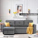 [ Grey sectional sofa bed with storage ] - Custom Furniture Manufacturer Brampton, Toronto, Vaughan, Mississauga, Ontario, Oakville, Hamilton