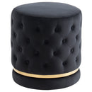 [ Lilly Round Swivel Ottoman in Black & Gold ] - Custom Furniture Manufacturer Brampton, Toronto, Vaughan, Mississauga, Ontario, Oakville, Hamilton