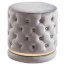 [ Lilly Round Swivel Ottoman in Grey & Gold ] - Custom Furniture Manufacturer Brampton, Toronto, Vaughan, Mississauga, Ontario, Oakville, Hamilton
