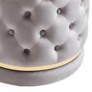 [ Lilly Round Swivel Ottoman in Grey & Gold ] - Custom Furniture Manufacturer Brampton, Toronto, Vaughan, Mississauga, Ontario, Oakville, Hamilton