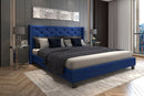 [ Lynn Platform Bed in Blue ] - Custom Furniture Manufacturer Brampton, Toronto, Vaughan, Mississauga, Ontario, Oakville, Hamilton