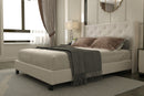 [ Lynn Platform Bed in Ivory ] - Custom Furniture Manufacturer Brampton, Toronto, Vaughan, Mississauga, Ontario, Oakville, Hamilton