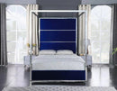 [ Madison Pillar Bed - Blue Velvet ] - Custom Furniture Manufacturer Brampton, Toronto, Vaughan, Mississauga, Ontario, Oakville, Hamilton