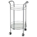[ Meena 2 - Tier Bar Cart in Chrome ] - Custom Furniture Manufacturer Brampton, Toronto, Vaughan, Mississauga, Ontario, Oakville, Hamilton