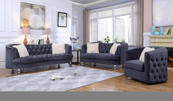 1757 Sofa Set All 3 Pcs Grey