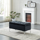 [ Monica Rectangular Storage Ottoman in Black/Silver ] - Custom Furniture Manufacturer Brampton, Toronto, Vaughan, Mississauga, Ontario, Oakville, Hamilton