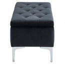 [ Monica Rectangular Storage Ottoman in Black/Silver ] - Custom Furniture Manufacturer Brampton, Toronto, Vaughan, Mississauga, Ontario, Oakville, Hamilton