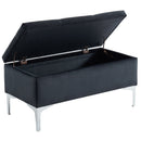 [ Monica Rectangular Storage Ottoman in Black/Silver ] - Custom Furniture Manufacturer Brampton, Toronto, Vaughan, Mississauga, Ontario, Oakville, Hamilton